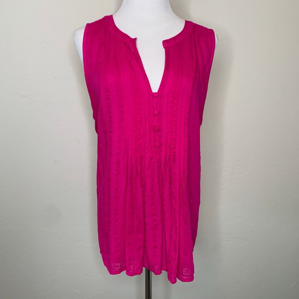 Hot Pink Loft Sleeveless Tank Blouse Sz XL